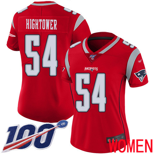 New England Patriots Football #54 100th Season Limited Red Women Dont a Hightower NFL Jersey->youth nfl jersey->Youth Jersey